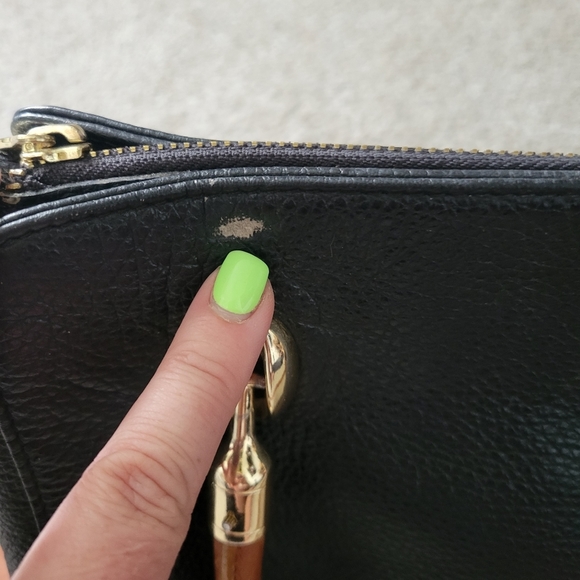 VALENTINA Vintage Pebbled Black and Brown Leather Satchel - Great Condition - Picture 6 of 14